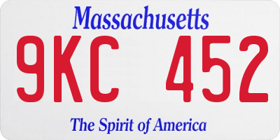 MA license plate 9KC452