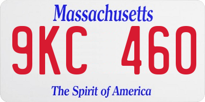 MA license plate 9KC460