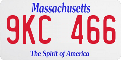 MA license plate 9KC466