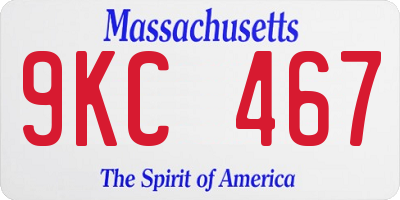 MA license plate 9KC467