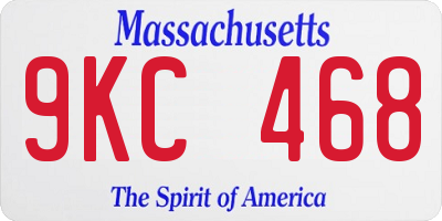 MA license plate 9KC468