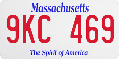 MA license plate 9KC469