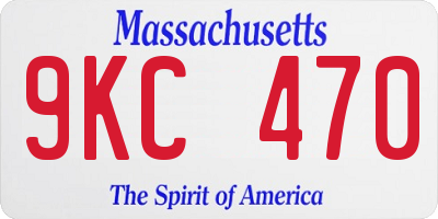 MA license plate 9KC470