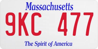 MA license plate 9KC477