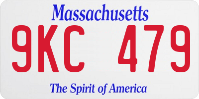 MA license plate 9KC479