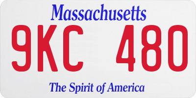 MA license plate 9KC480