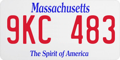 MA license plate 9KC483