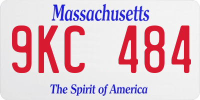 MA license plate 9KC484
