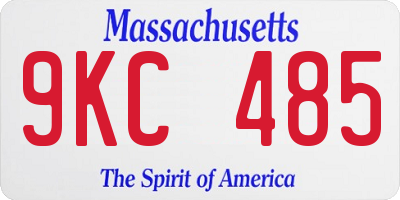MA license plate 9KC485