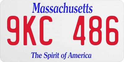 MA license plate 9KC486