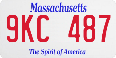 MA license plate 9KC487
