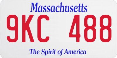 MA license plate 9KC488