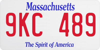 MA license plate 9KC489