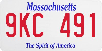 MA license plate 9KC491