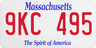 MA license plate 9KC495