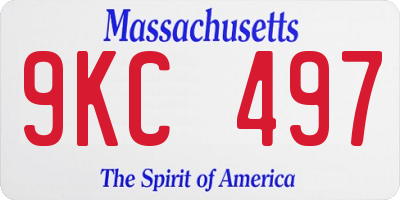 MA license plate 9KC497