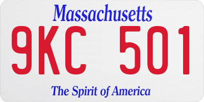 MA license plate 9KC501