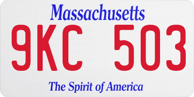MA license plate 9KC503