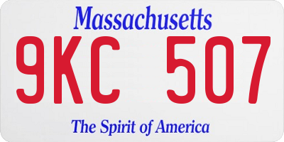 MA license plate 9KC507