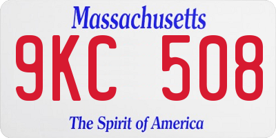 MA license plate 9KC508
