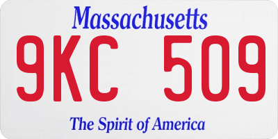 MA license plate 9KC509