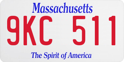 MA license plate 9KC511