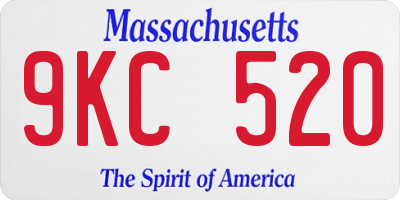 MA license plate 9KC520