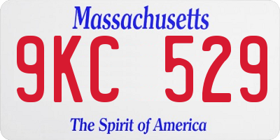MA license plate 9KC529