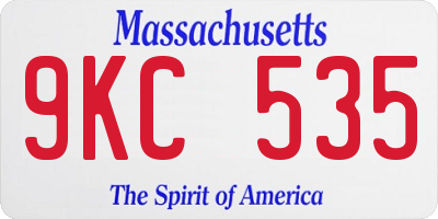 MA license plate 9KC535