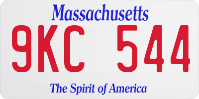MA license plate 9KC544