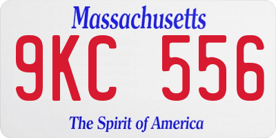 MA license plate 9KC556