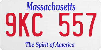 MA license plate 9KC557