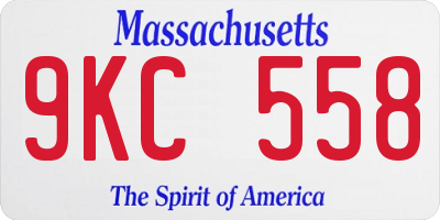 MA license plate 9KC558