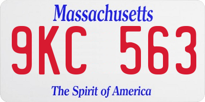 MA license plate 9KC563