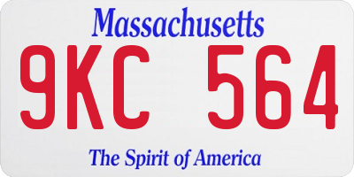 MA license plate 9KC564