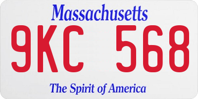 MA license plate 9KC568