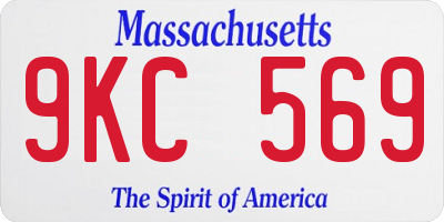 MA license plate 9KC569