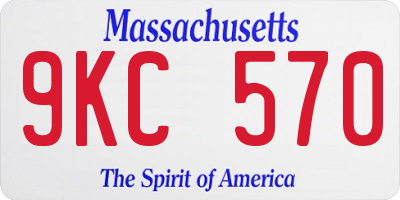 MA license plate 9KC570