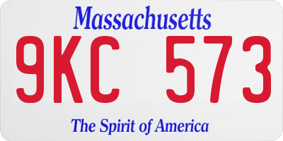 MA license plate 9KC573