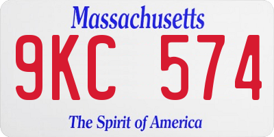 MA license plate 9KC574
