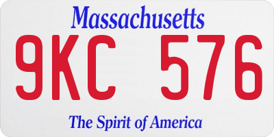 MA license plate 9KC576