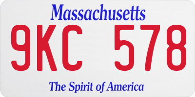 MA license plate 9KC578