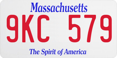 MA license plate 9KC579