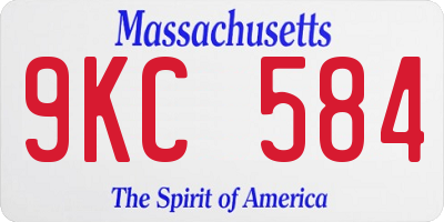 MA license plate 9KC584