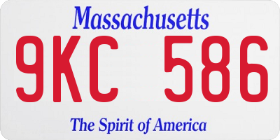 MA license plate 9KC586