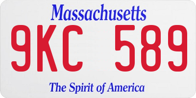 MA license plate 9KC589