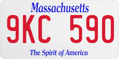 MA license plate 9KC590