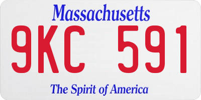 MA license plate 9KC591