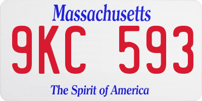 MA license plate 9KC593