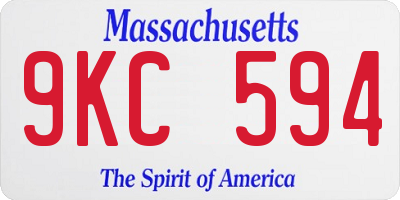 MA license plate 9KC594
